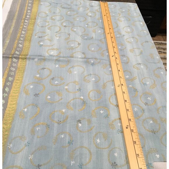 Designers Guild England Qamis Fabric Light Blue Gold Green 50 “ x 54 “ - Picture 7 of 10